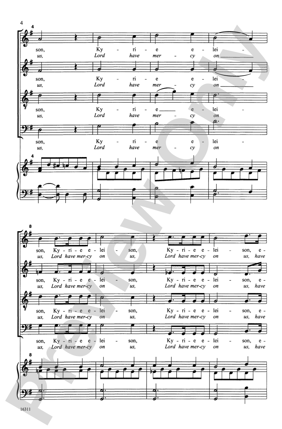 Kyrie (from <i>Mass in G</i>): SATB Choral Octavo