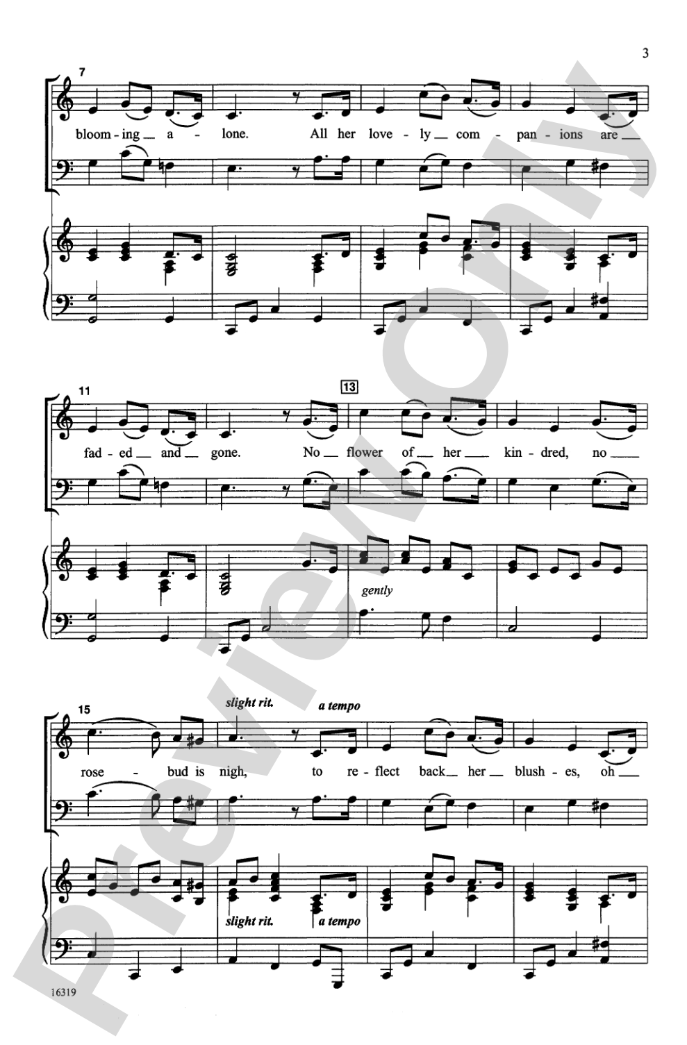 The Last Rose of Summer: SATB Choral Octavo