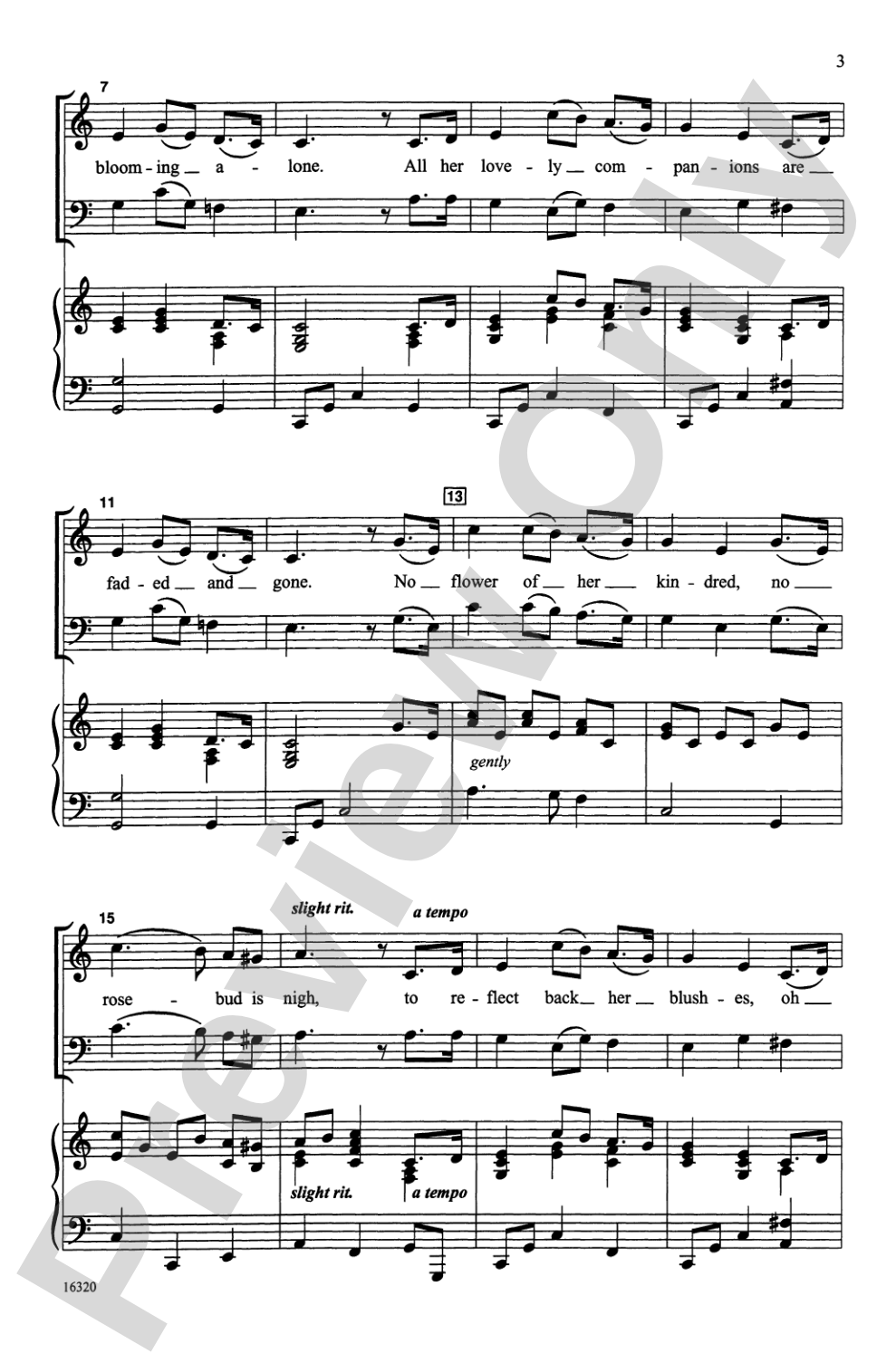 The Last Rose of Summer: SAB Choral Octavo