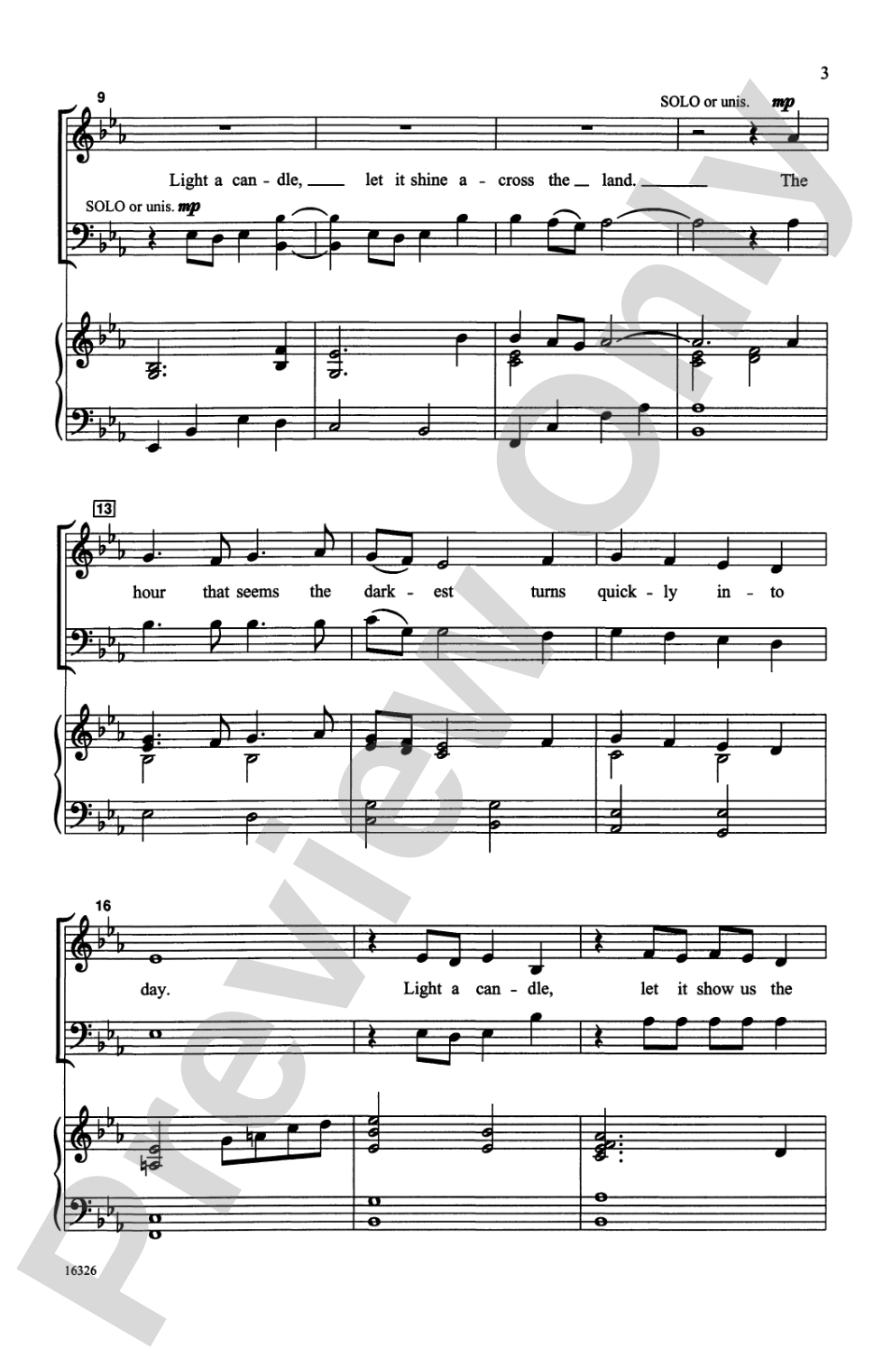 Light a Candle: SAB Choral Octavo