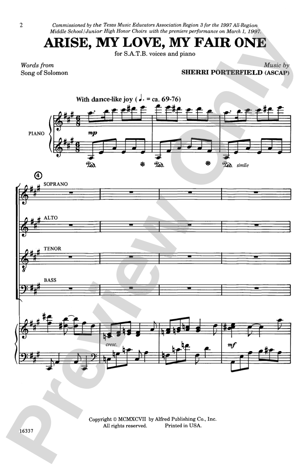 Arise My Love, My Fair One: SATB Choral Octavo