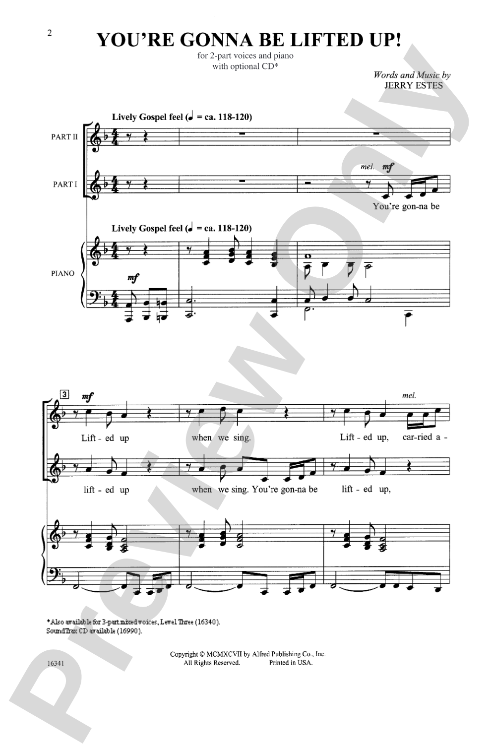 You're Gonna Be Lifted Up!: 2-Part Choral Octavo