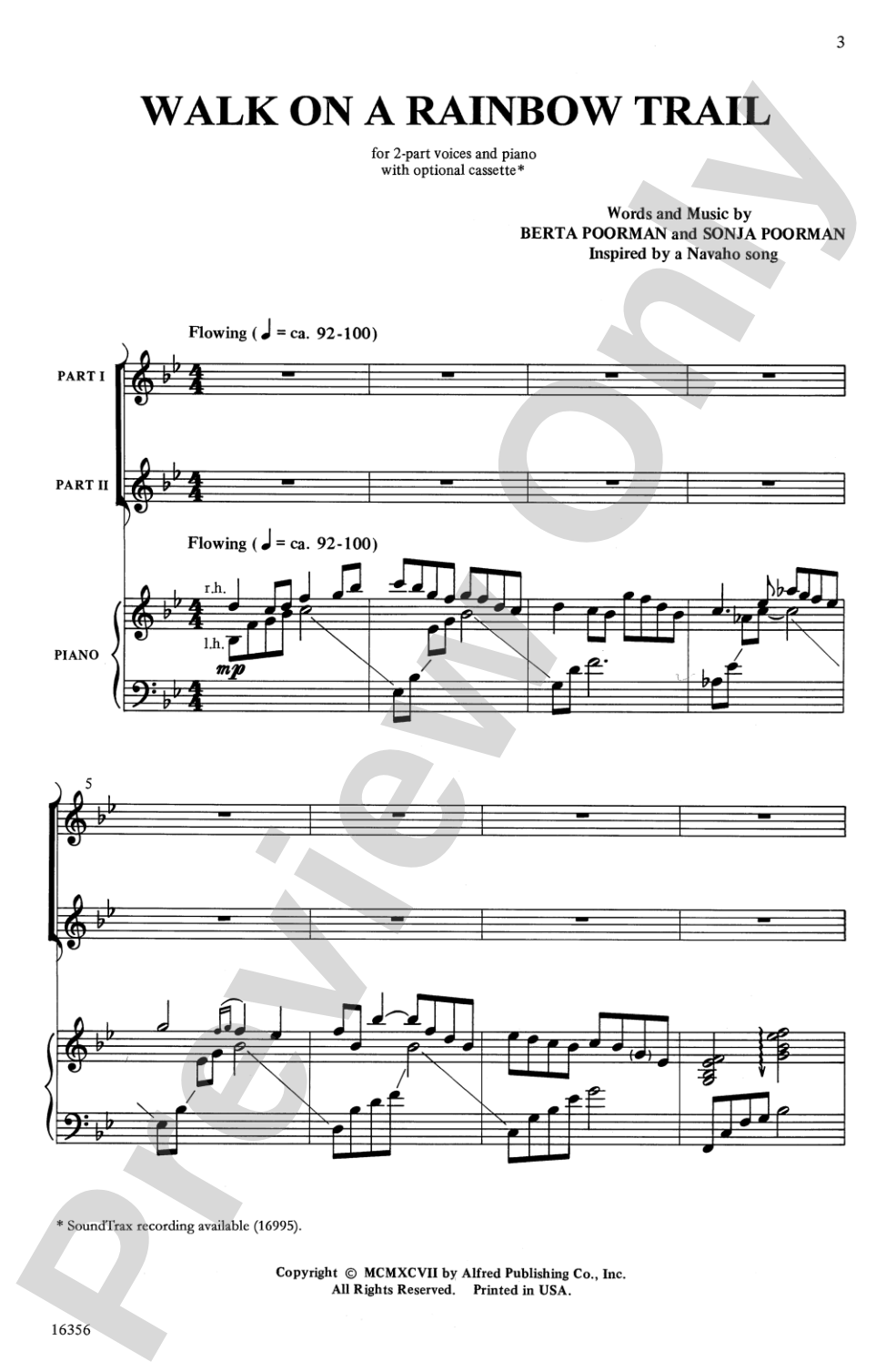 Walk on a Rainbow Trail: 2-Part Choral Octavo