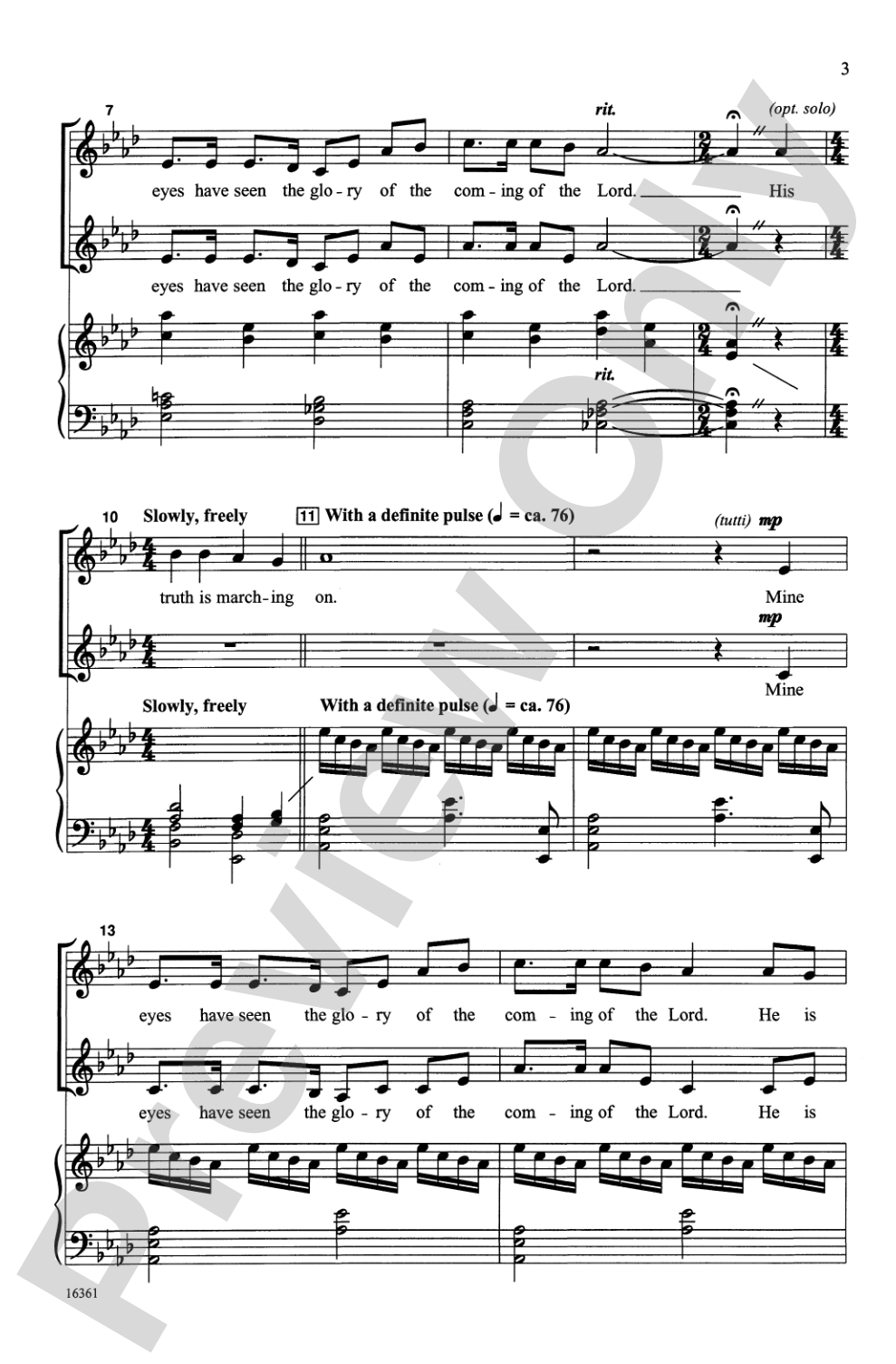 Battle Hymn of the Republic: SSA Choral Octavo
