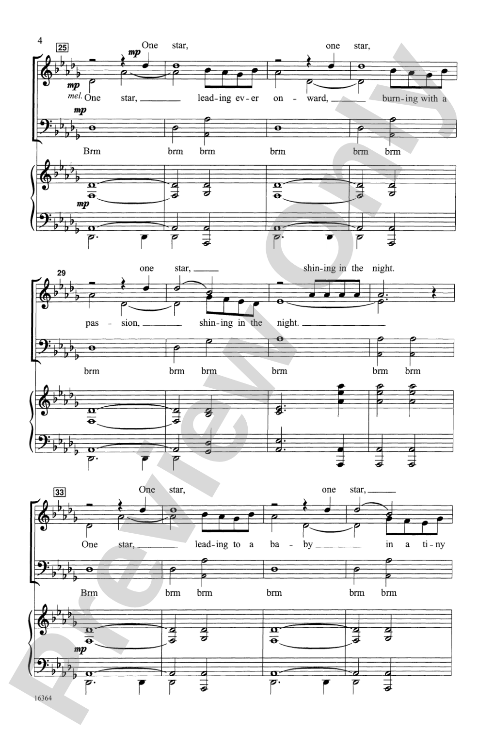 One Star: SAB Choral Octavo