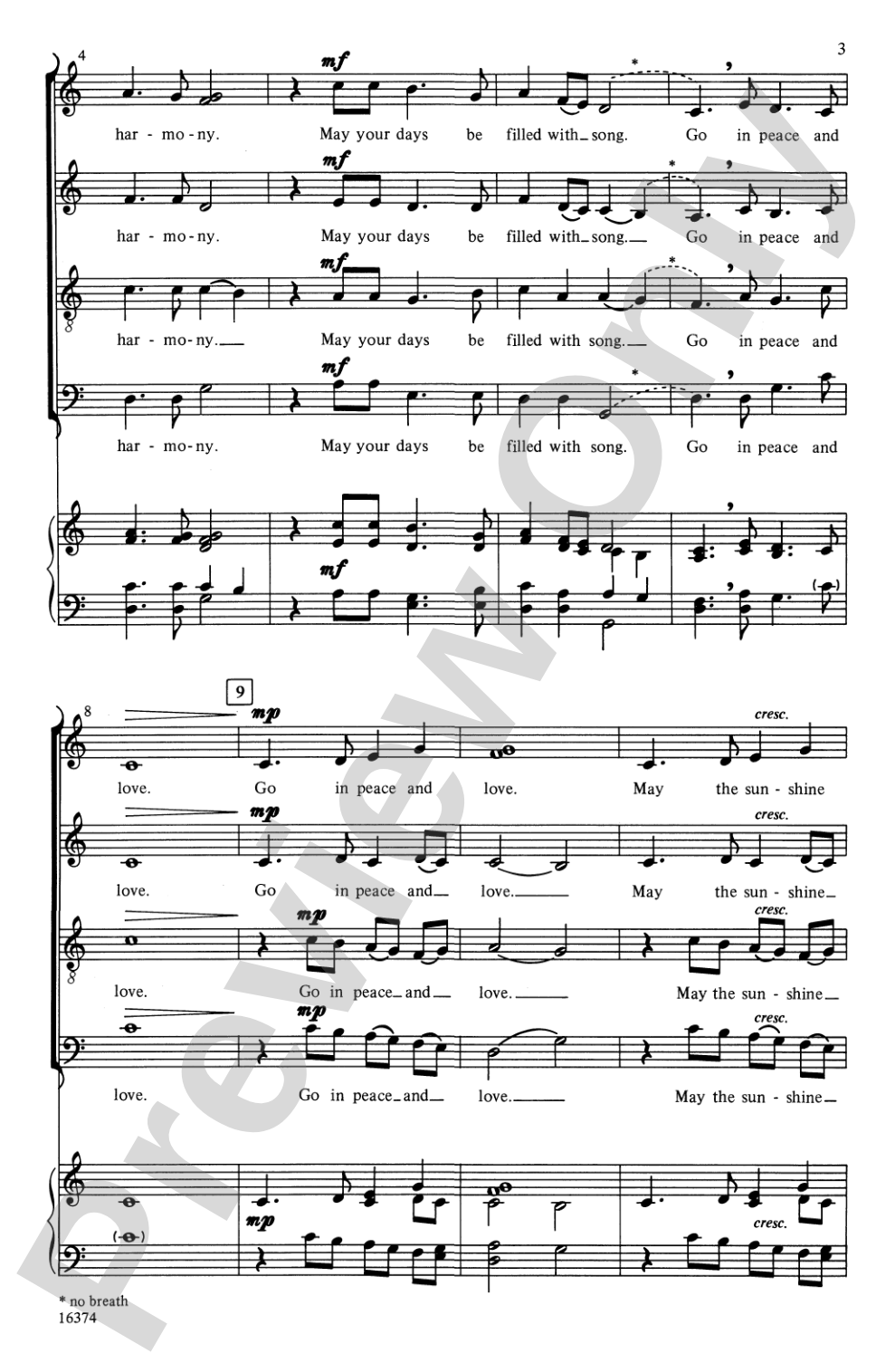 Go in Peace and Love: SATB, <I>a cappella</I> Choral Octavo