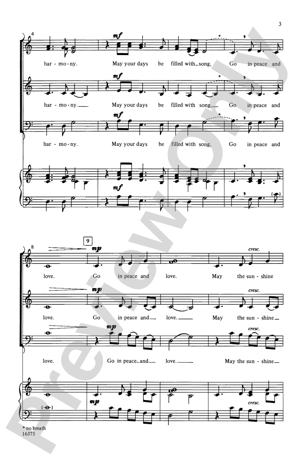 Go in Peace and Love: SSAB, <I>a cappella</I> Choral Octavo