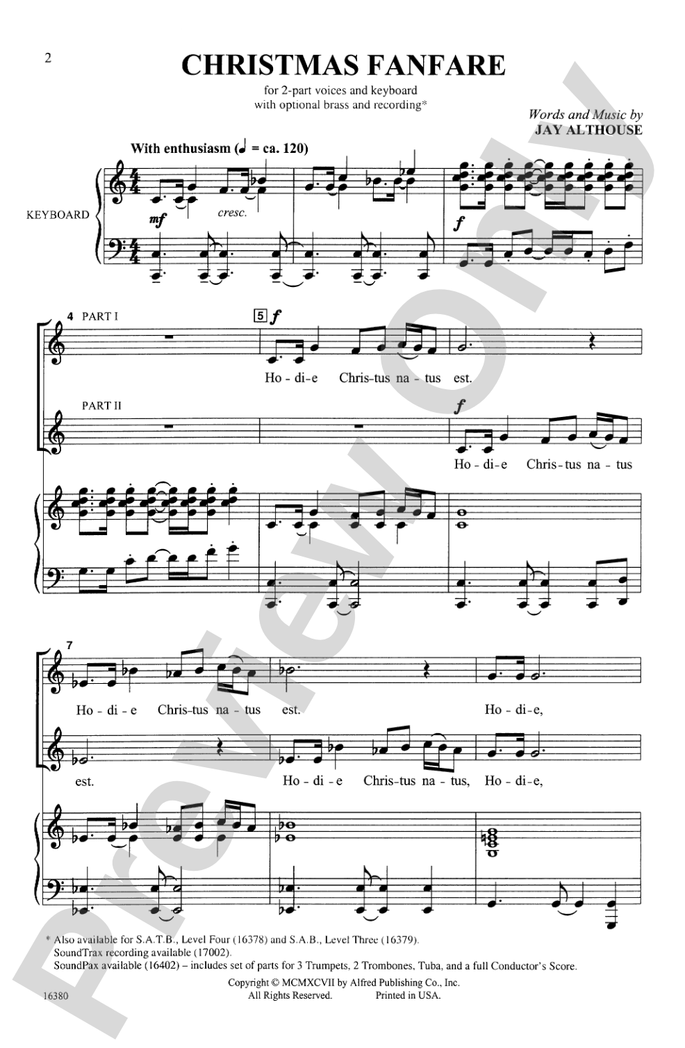 Christmas Fanfare: 2-Part Choral Octavo