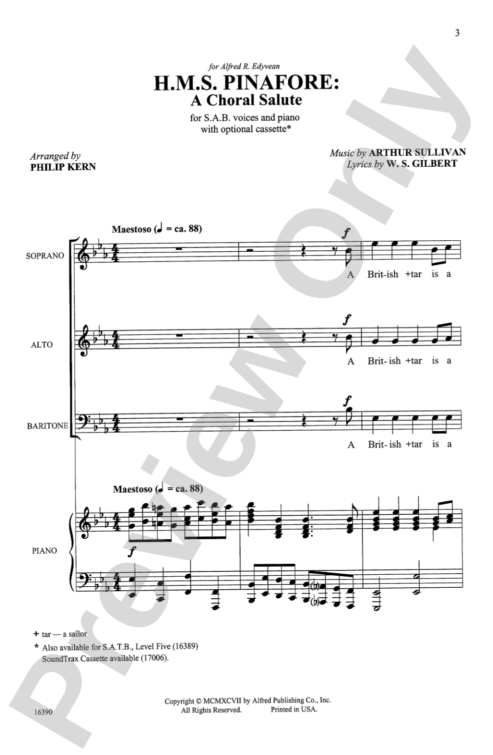H.M.S. Pinafore: A Choral Salute: SAB Choral Octavo