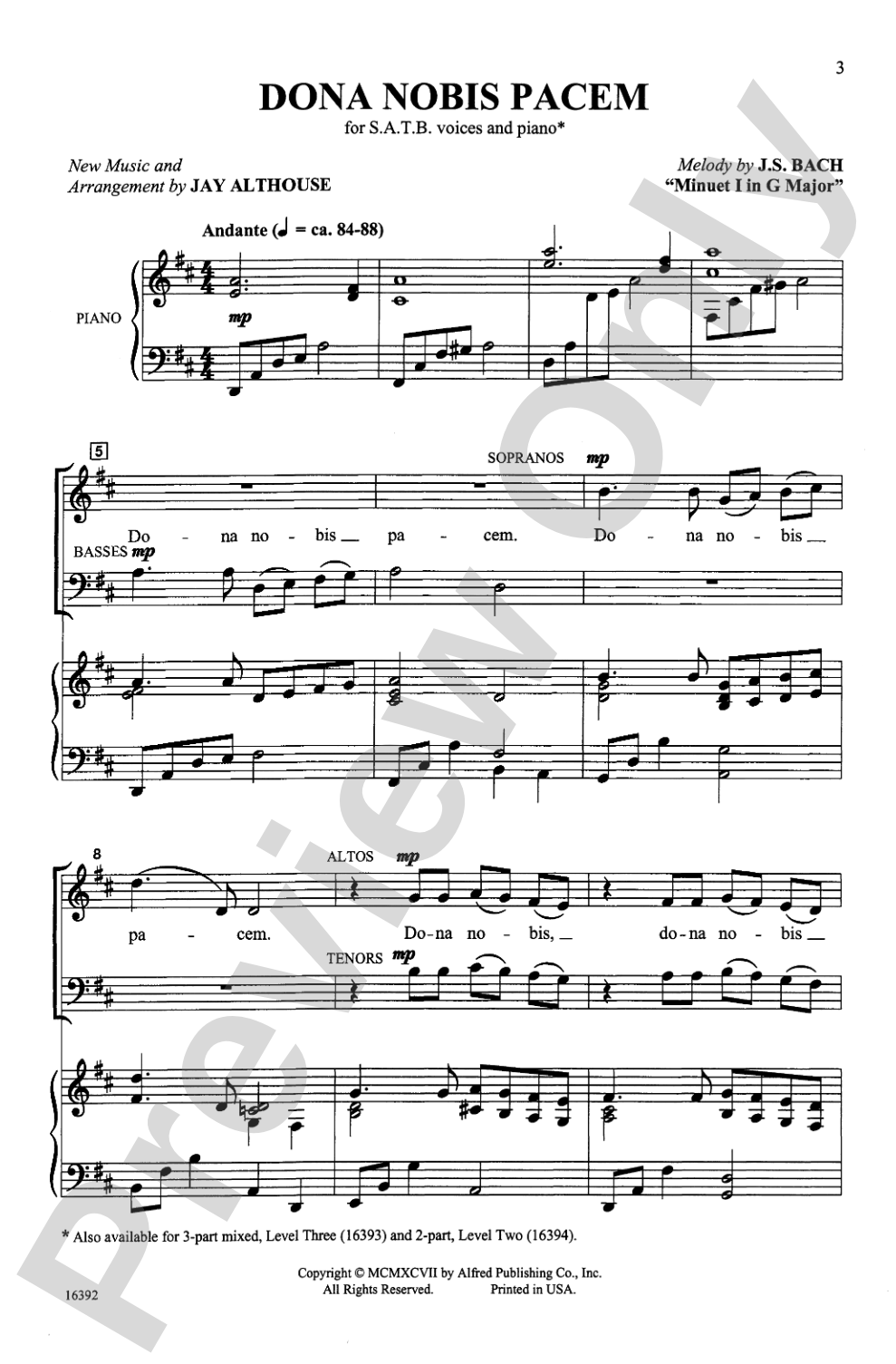 Dona Nobis Pacem: SATB Choral Octavo