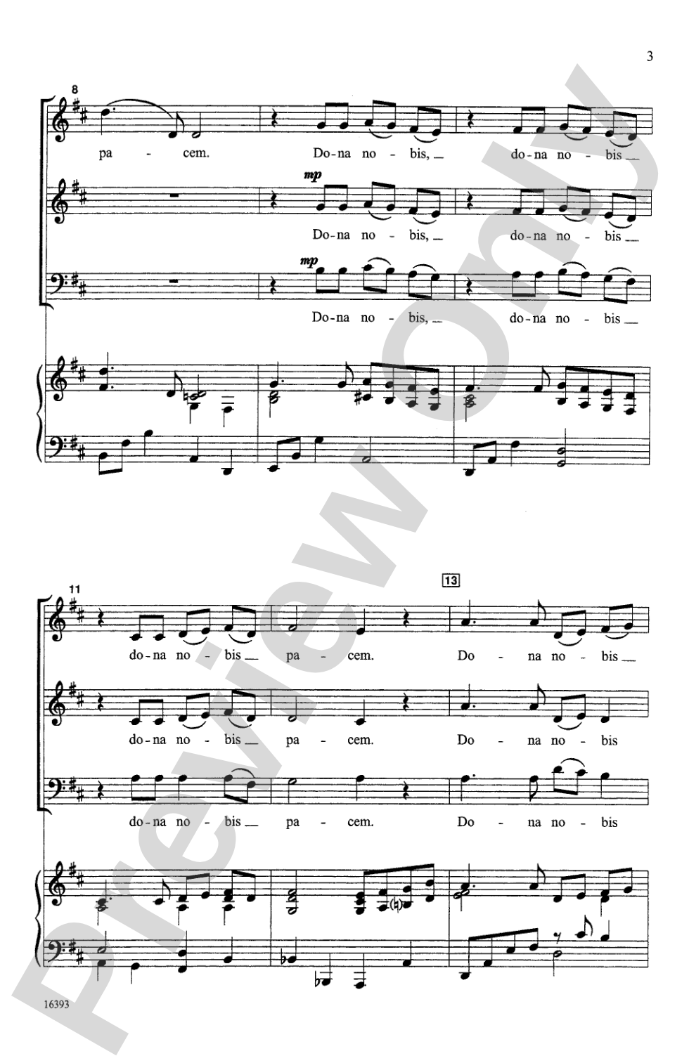 Dona Nobis Pacem: 3-Part Mixed, etc. Choral Octavo