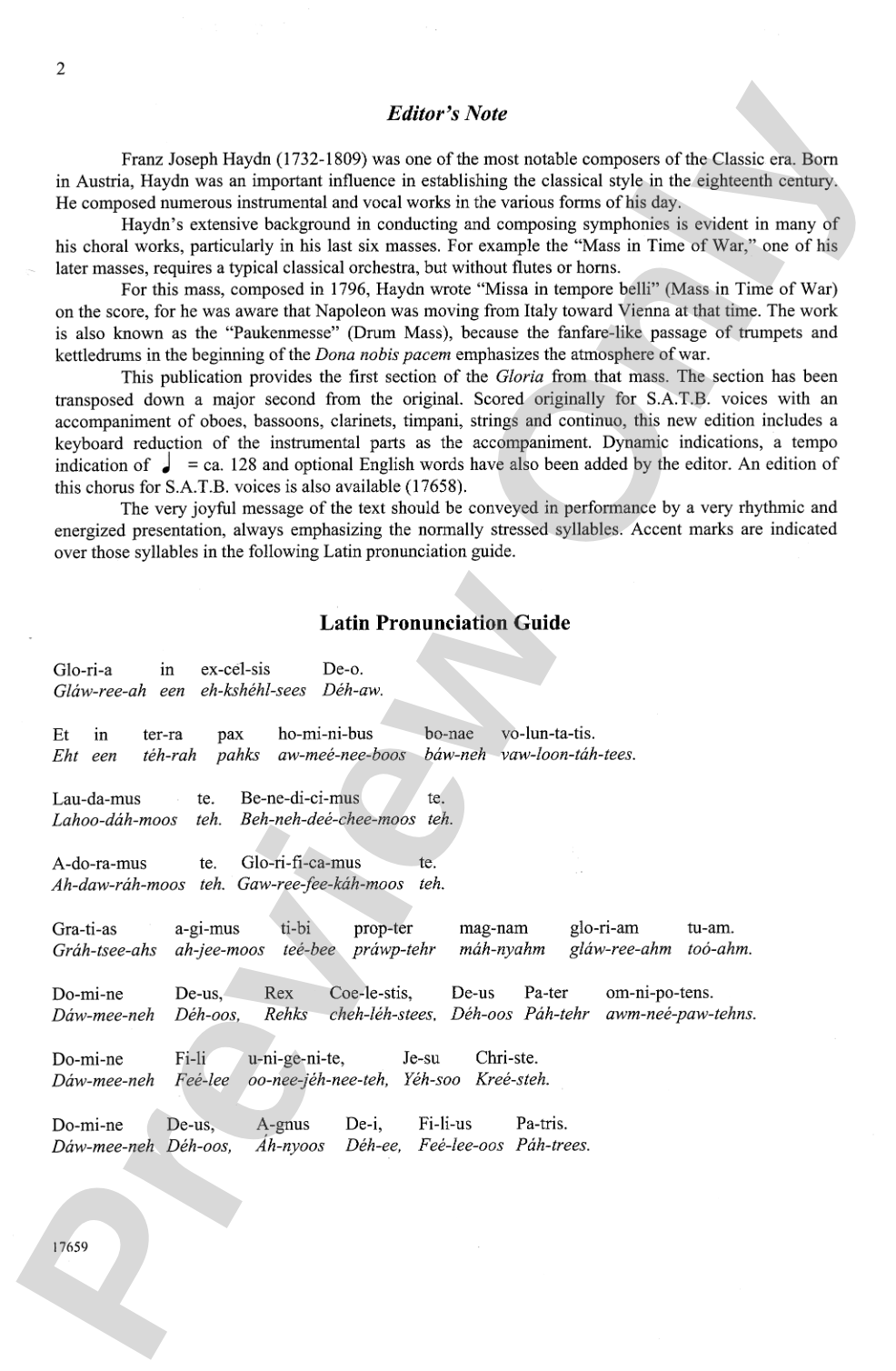 Gloria (from <i>Mass in Time of War</i>): SAB Choral Octavo