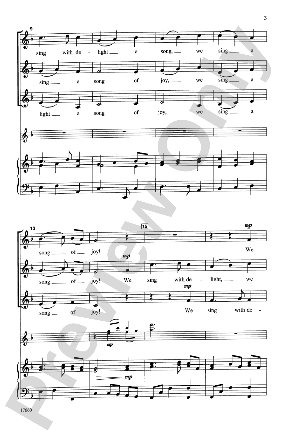 We Sing with Delight: SSA Choral Octavo