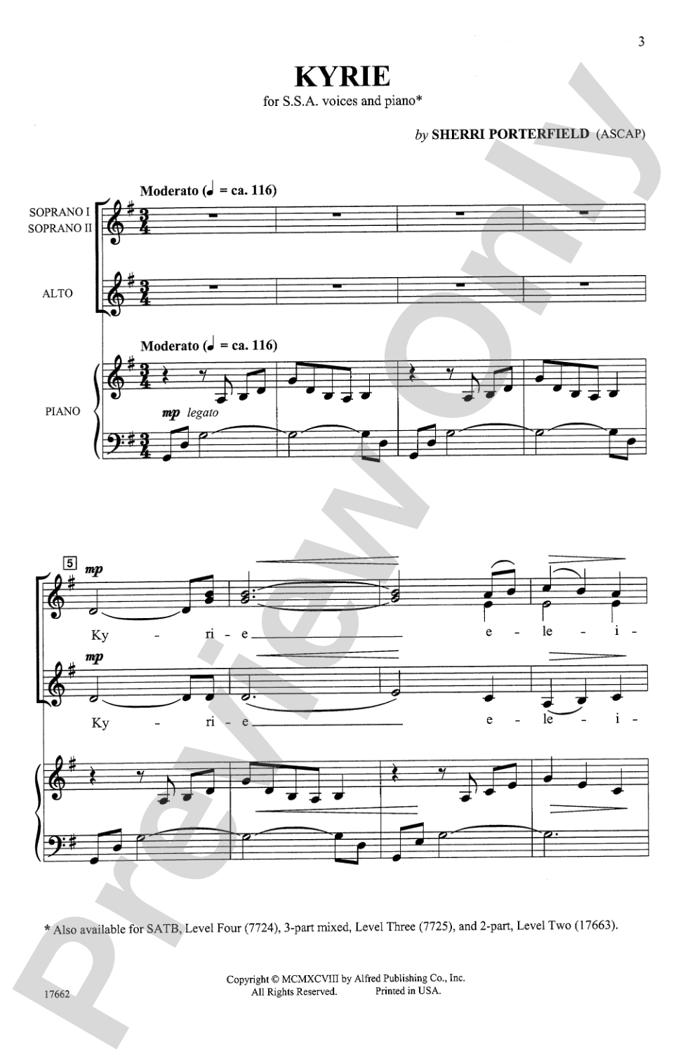 Kyrie: SSA Choral Octavo