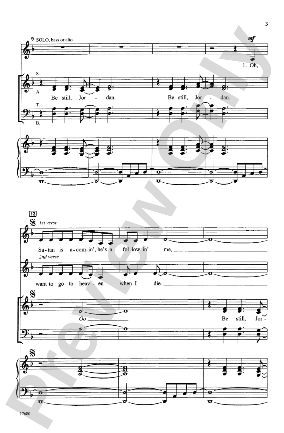 Be Still, Jordan: SATB Choral Octavo
