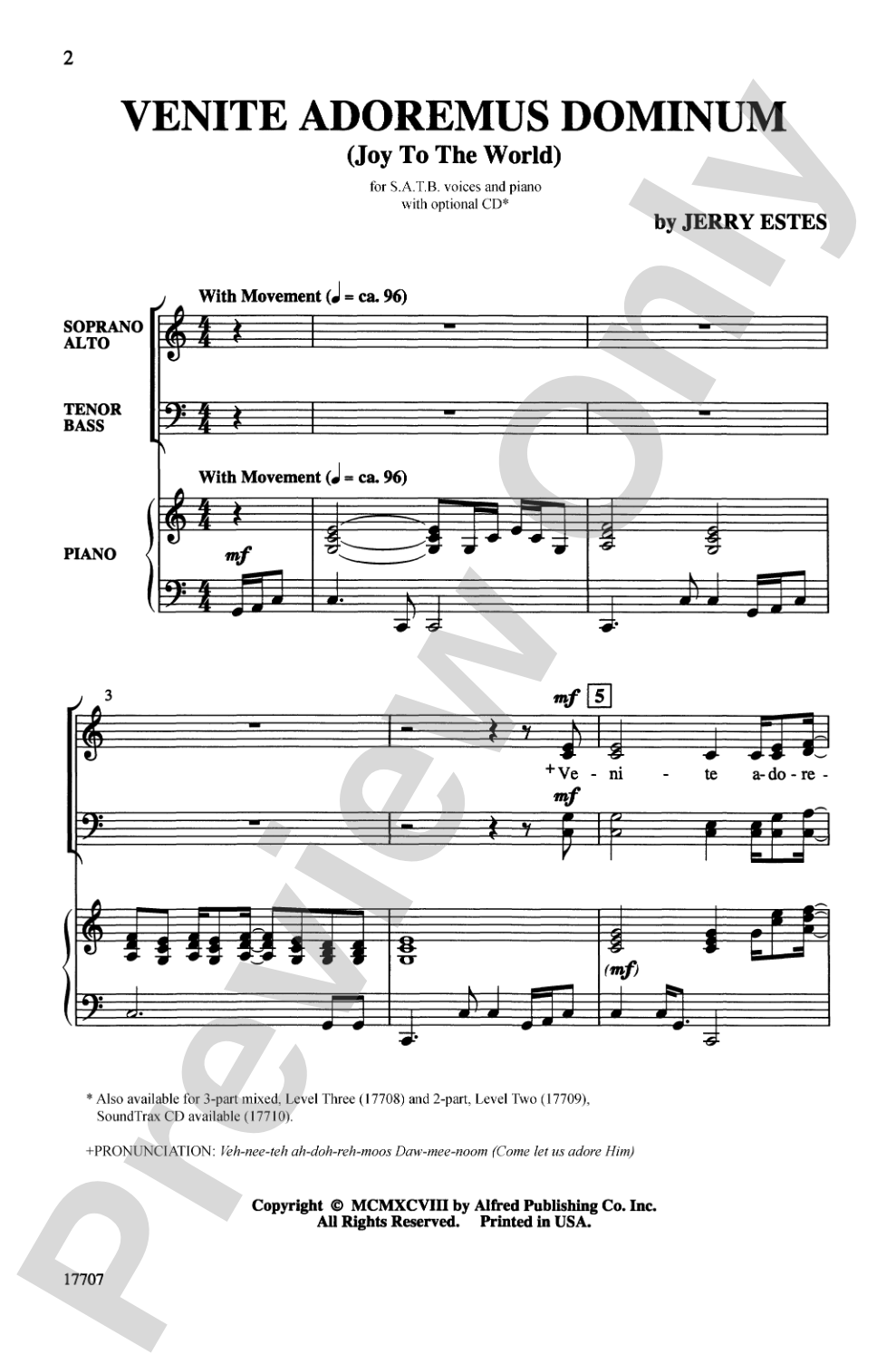 Venite Adoremus Dominum (Joy to the World): SATB Choral Octavo