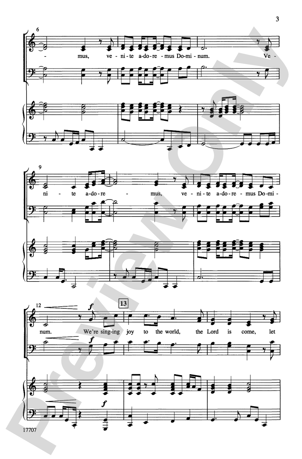 Venite Adoremus Dominum (Joy to the World): SATB Choral Octavo