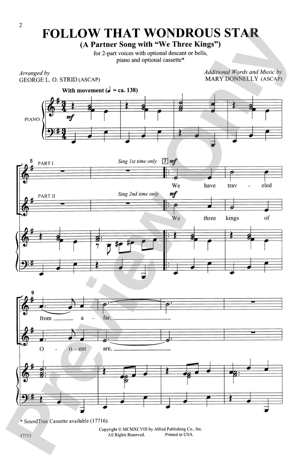 Follow That Wondrous Star: 2-Part Choral Octavo