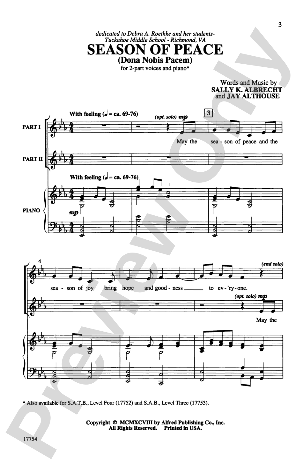 Season of Peace (Dona Nobis Pacem): 2-Part Choral Octavo