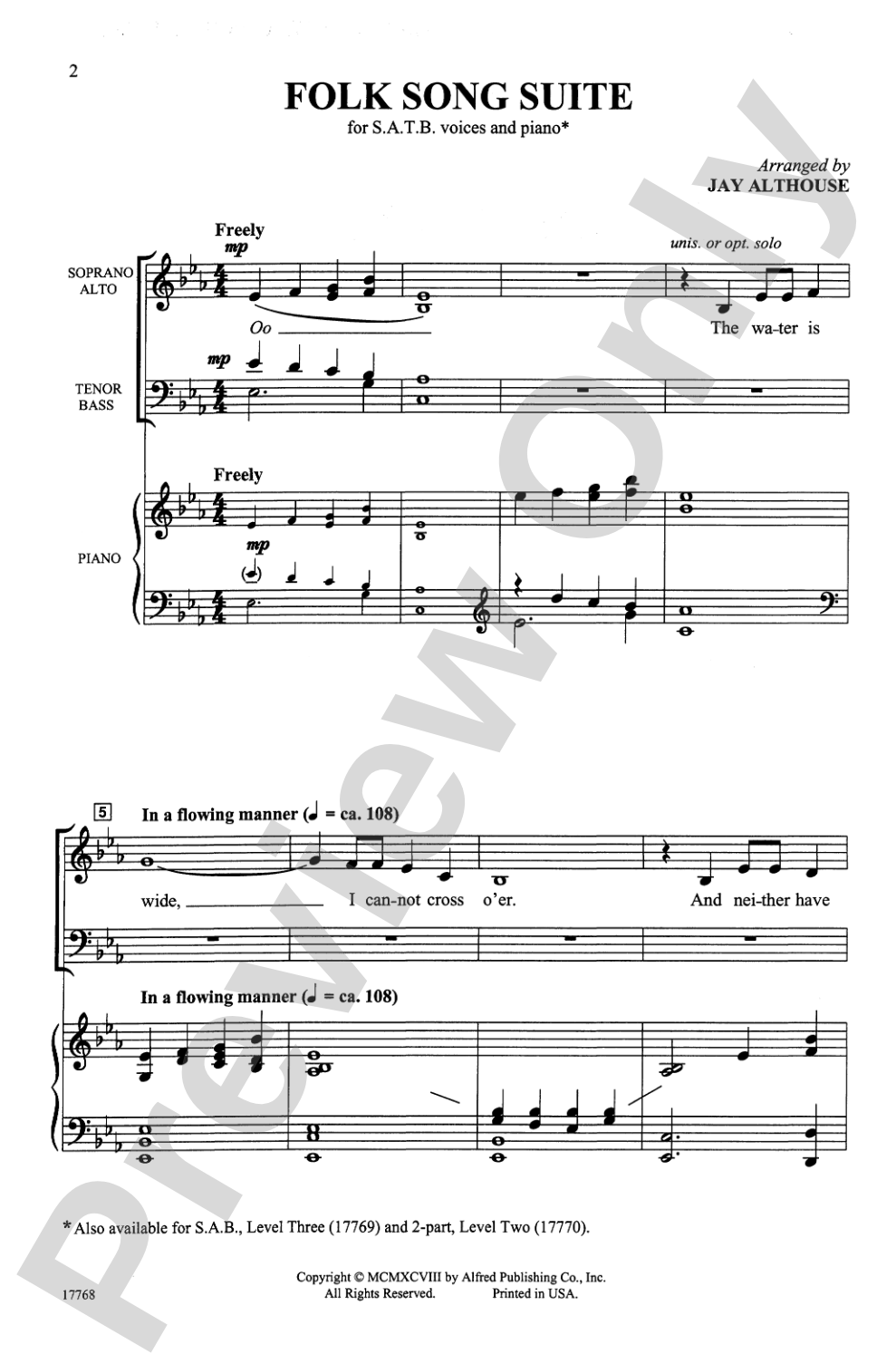 Folk Song Suite: SATB Choral Octavo