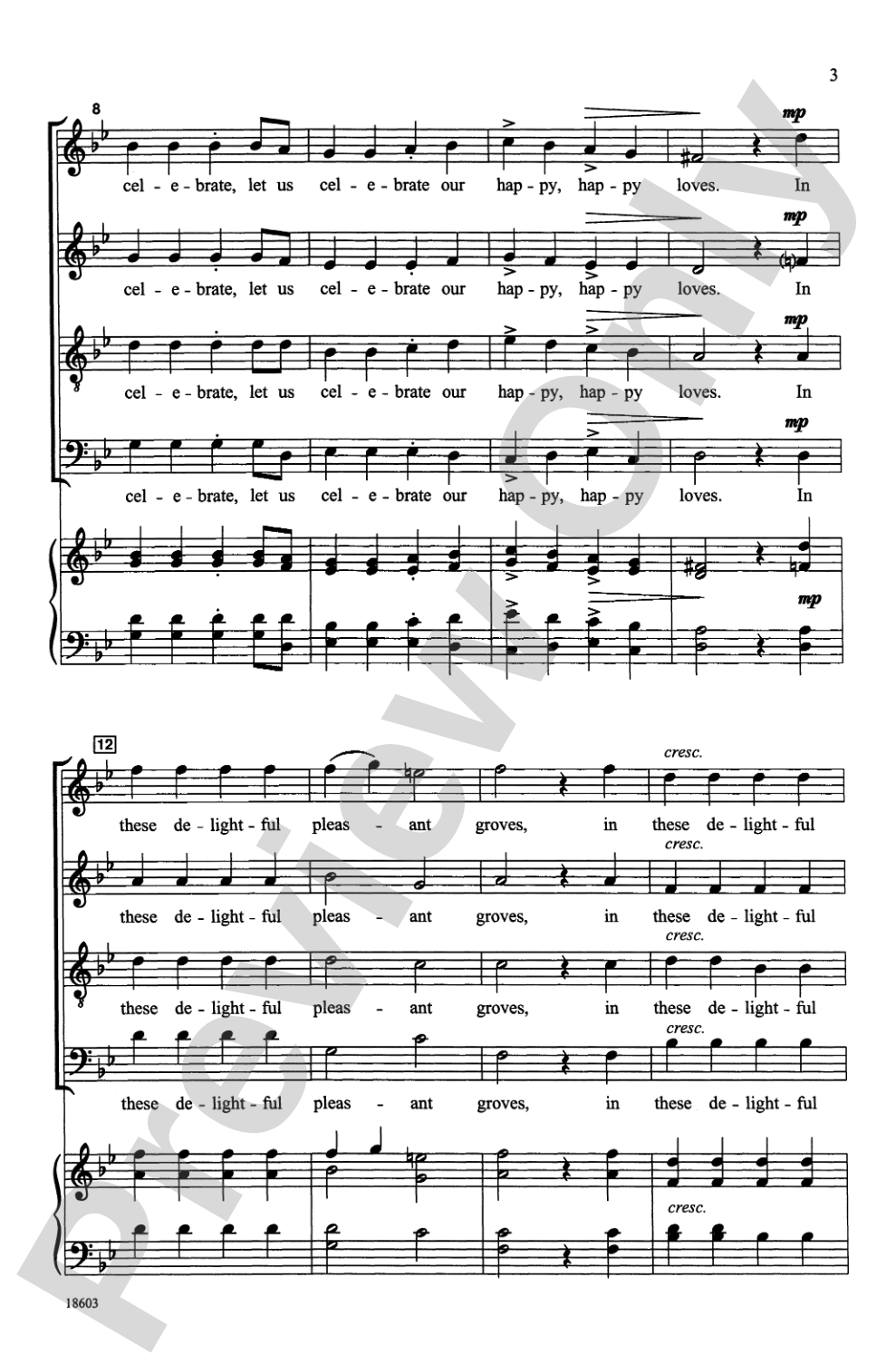 In These Delightful Pleasant Groves: SATB, <I>a cappella</I> Choral Octavo