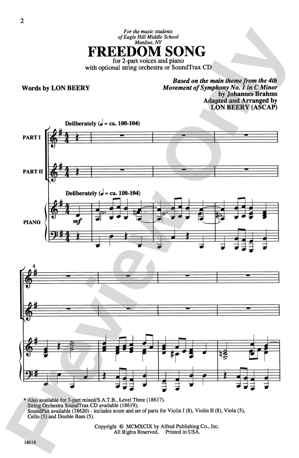 Freedom Song: 2-Part Choral Octavo
