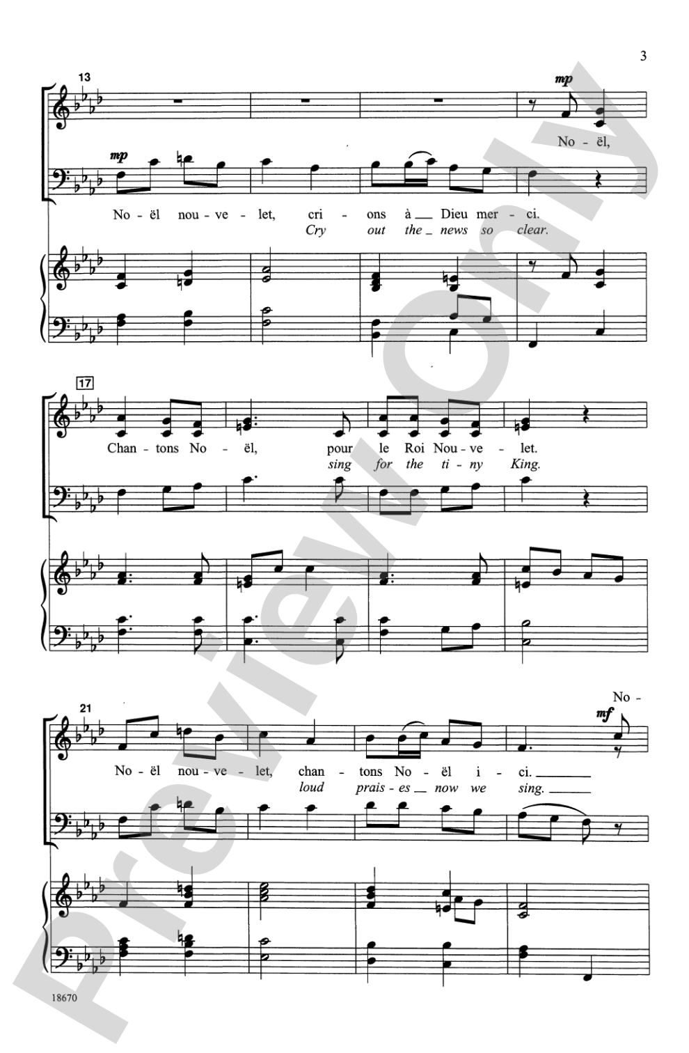 Nöel Nouvelet: 3-Part Mixed Choral Octavo