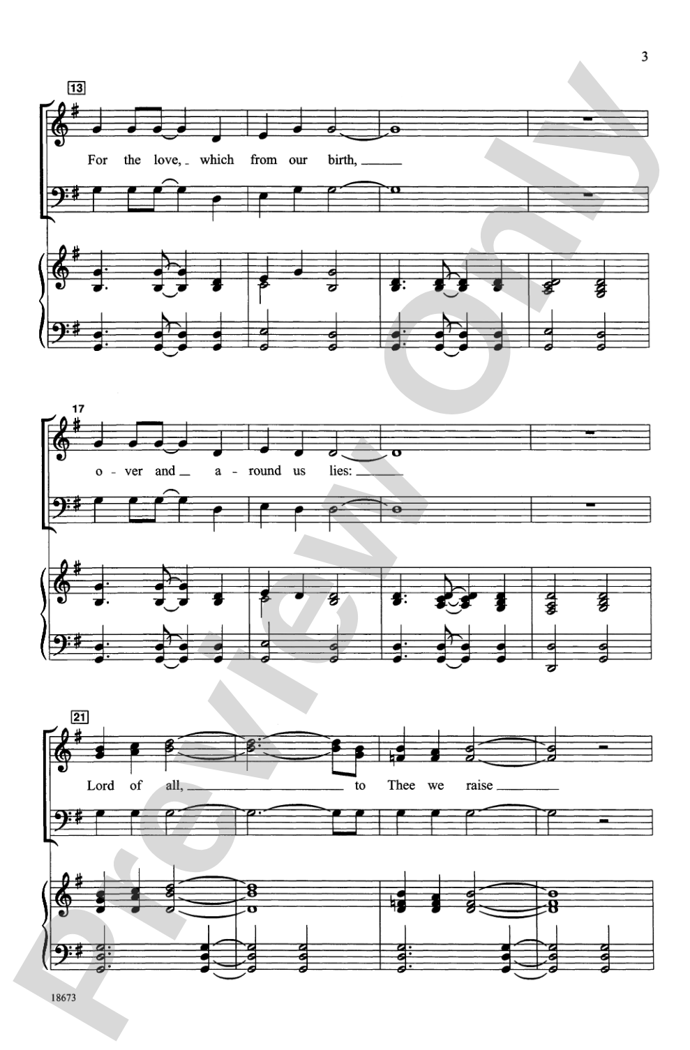 For the Beauty of the Earth: SAB Choral Octavo