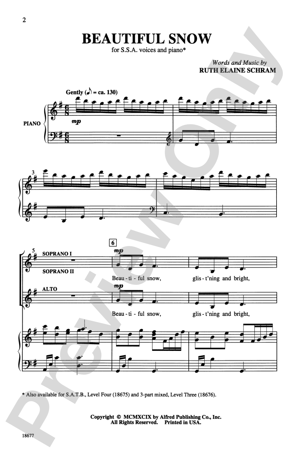 Beautiful Snow: SSA Choral Octavo