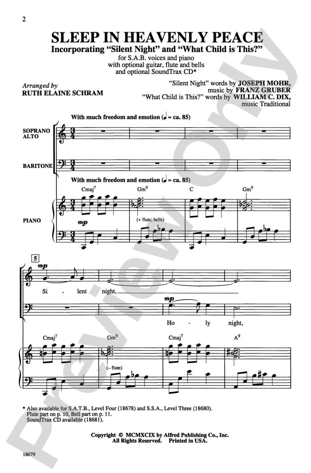 Sleep in Heavenly Peace: SAB Choral Octavo