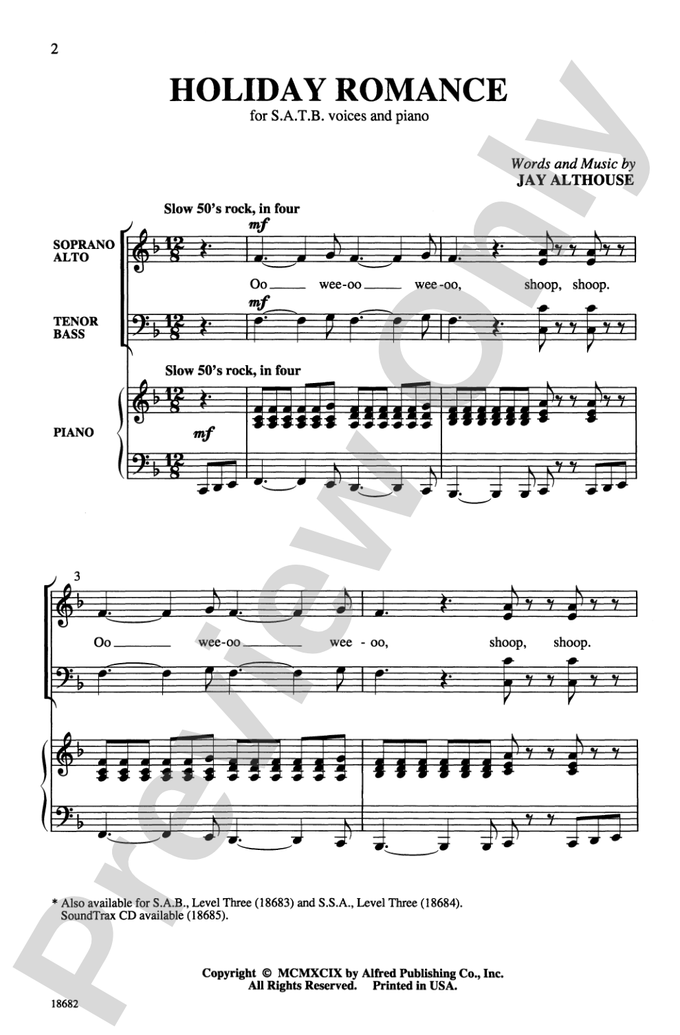 Holiday Romance: SATB Choral Octavo
