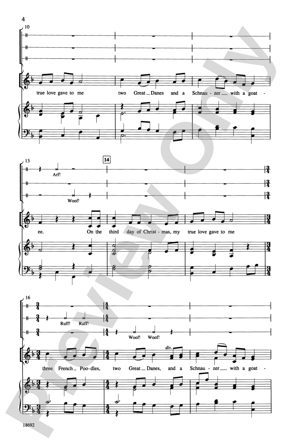 A Canine Christmas Concerto (The 12 Dogs of Christmas): 2-Part Choral Octavo