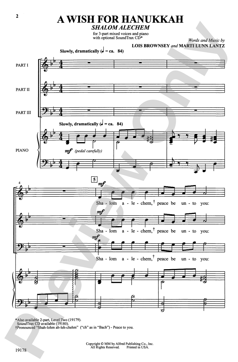 A Wish for Hanukkah (Shalom Alechem): 3-Part Mixed Choral Octavo