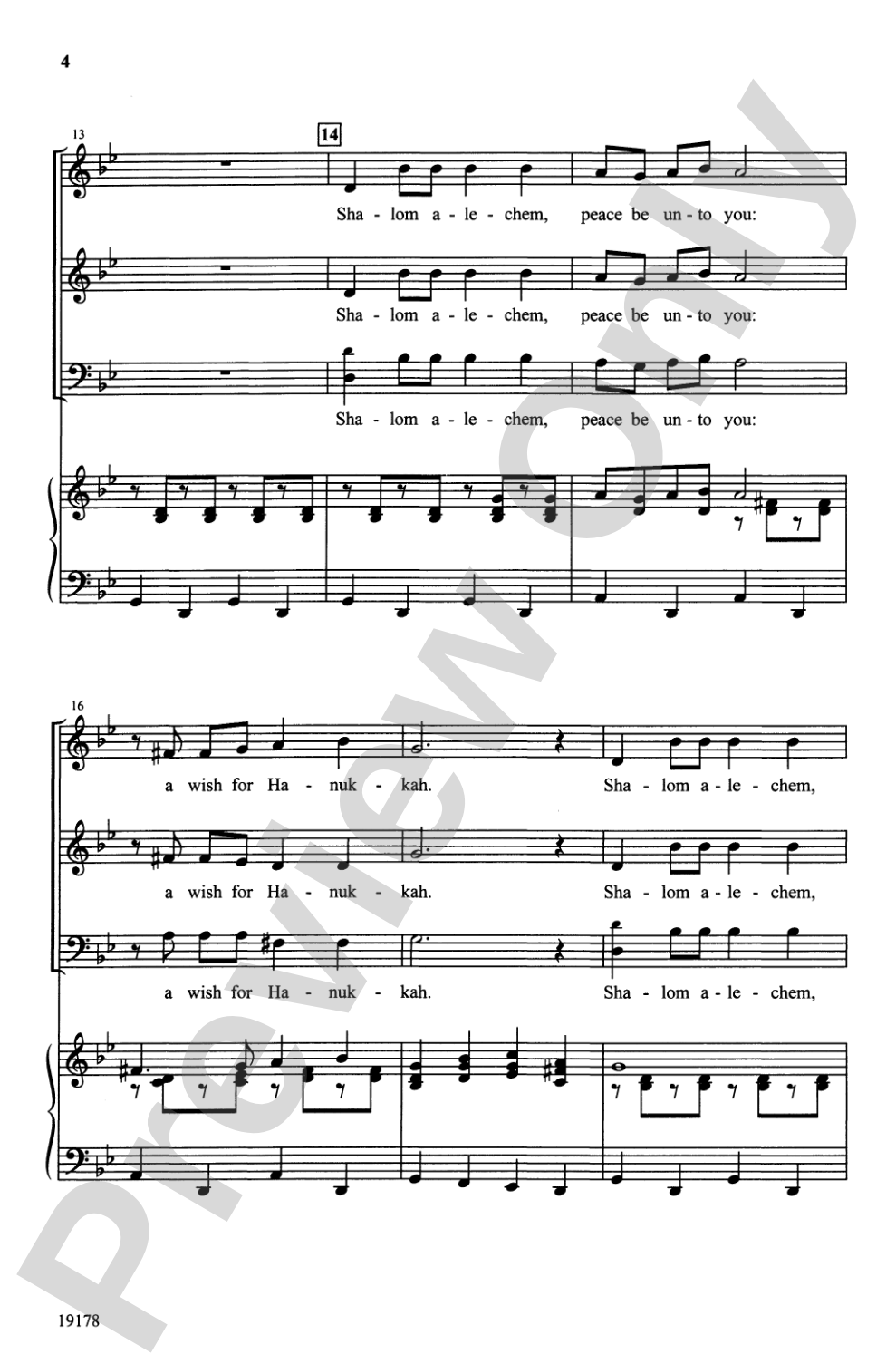 A Wish for Hanukkah (Shalom Alechem): 3-Part Mixed Choral Octavo