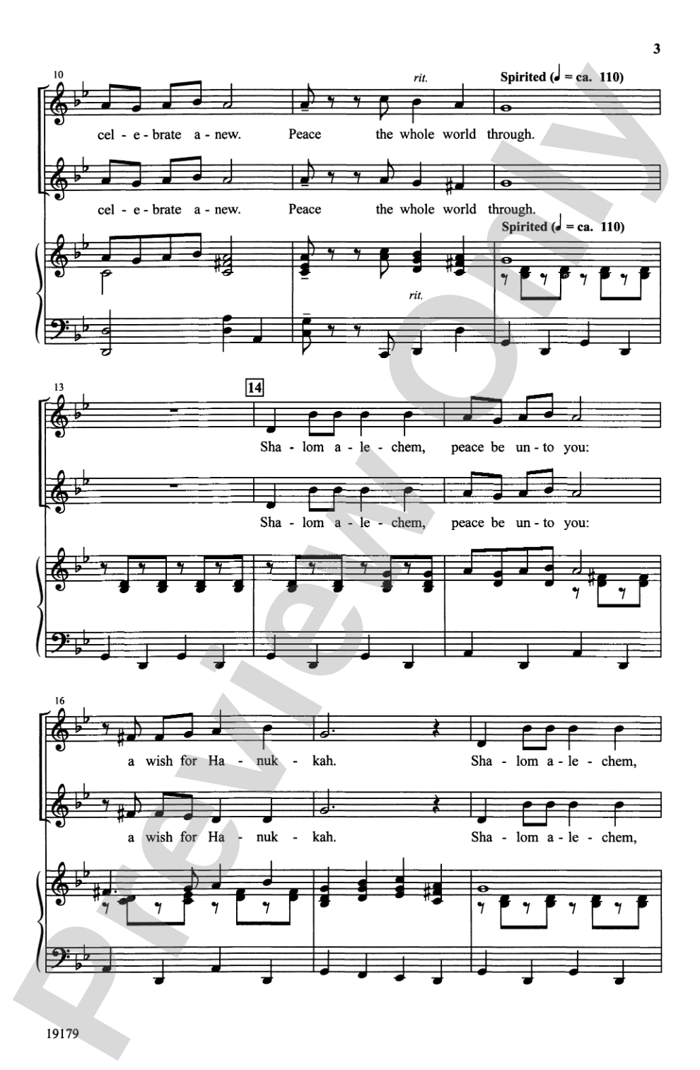 A Wish for Hanukkah (Shalom Alechem): 2-Part Choral Octavo