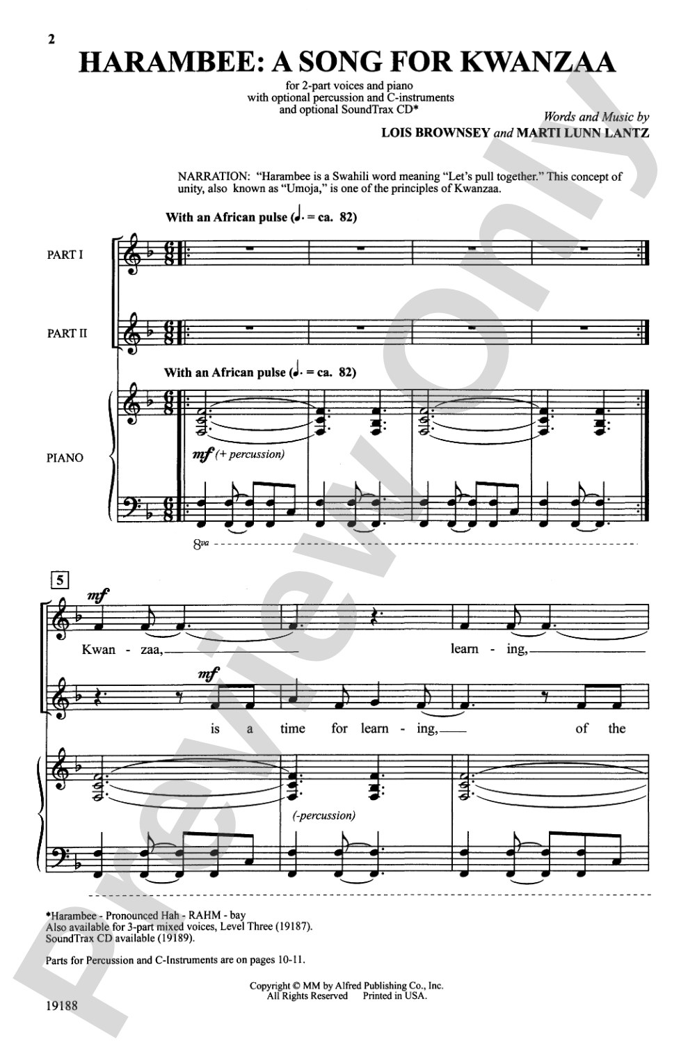 Harambee: A Song for Kwanzaa: 2-Part Choral Octavo