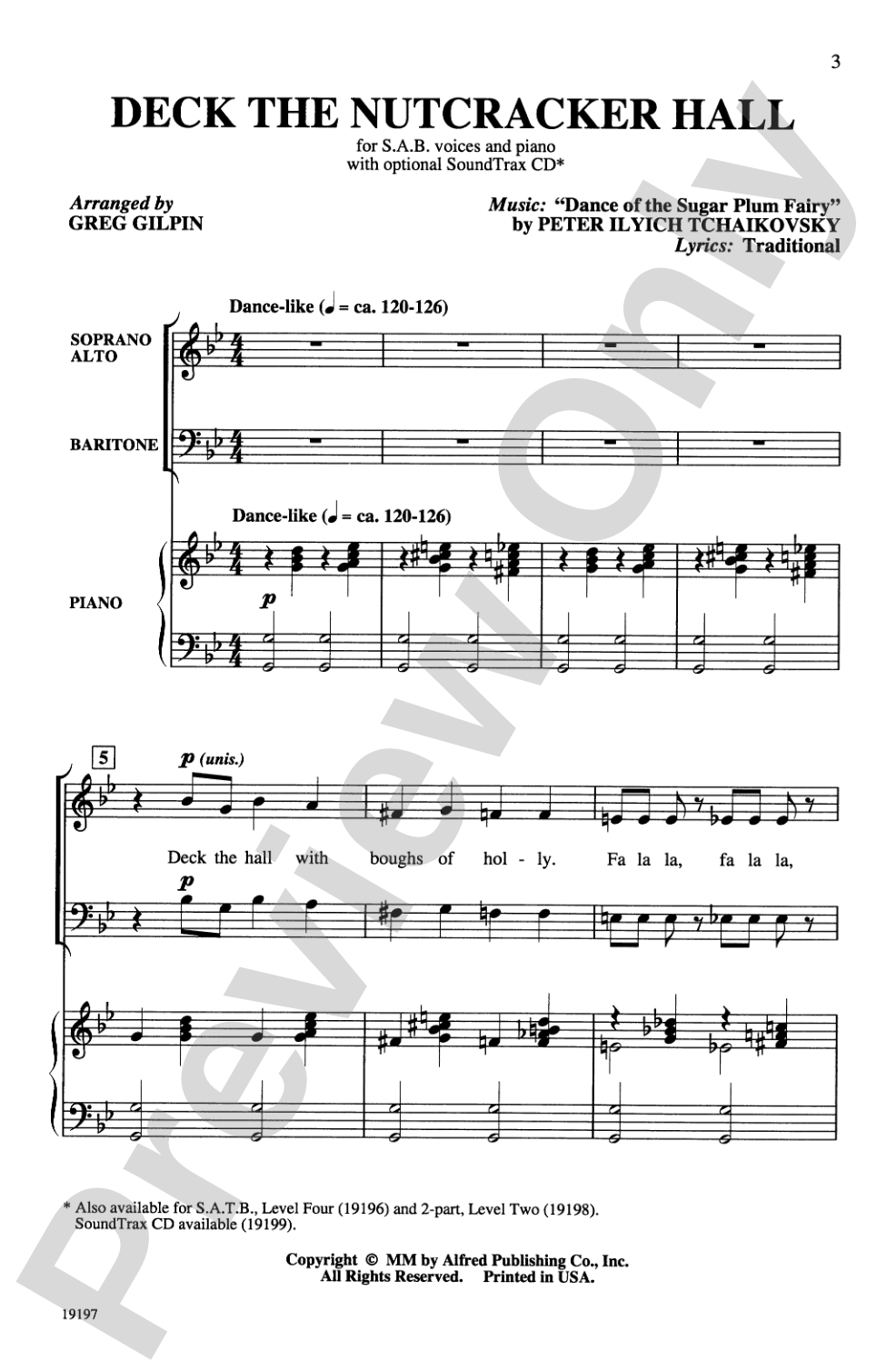 Deck the Nutcracker Hall: SAB Choral Octavo