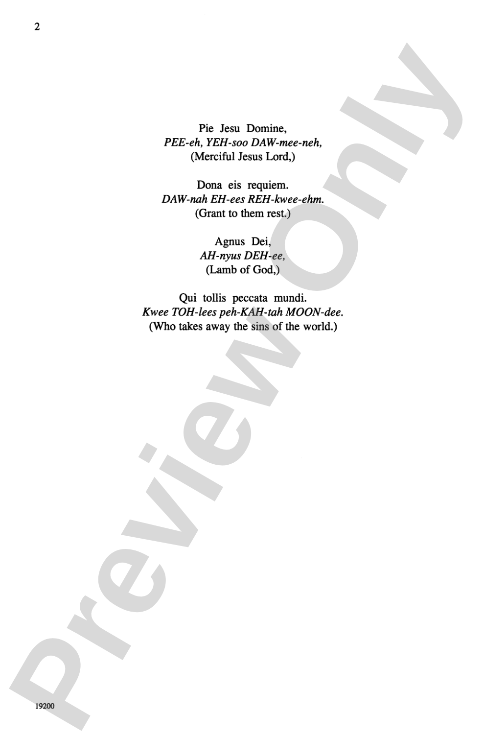 Pie Jesu: SATB Choral Octavo