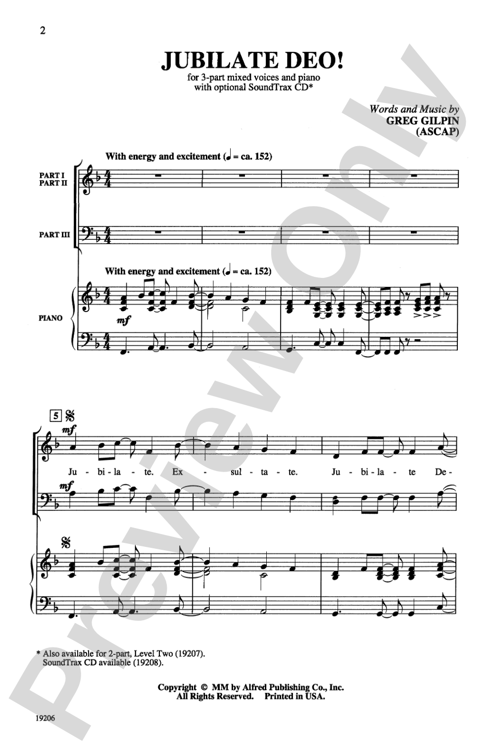 Jubilate Deo!: 3-Part Mixed Choral Octavo