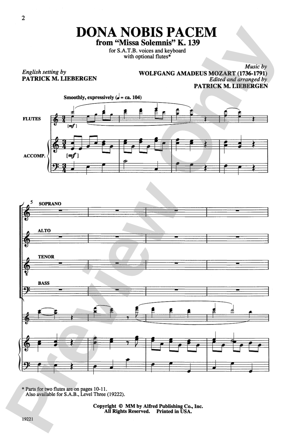 Dona Nobis Pacem (from <i>Missa Solemnis</i>): SATB Choral Octavo