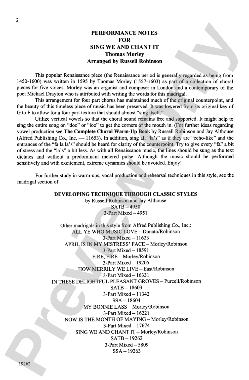 Sing We and Chant It: SATB, <I>a cappella</I> Choral Octavo