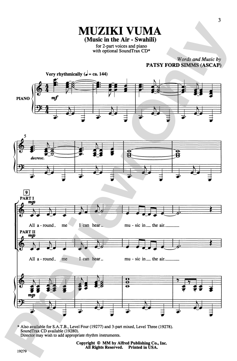Muziki Vuma (Music in the Air - Swahili): 2-Part Choral Octavo