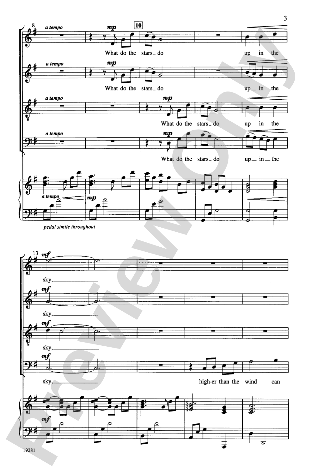 What Do the Stars Do?: SATB Choral Octavo