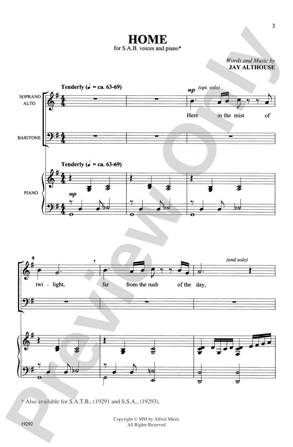 Home: SAB Choral Octavo