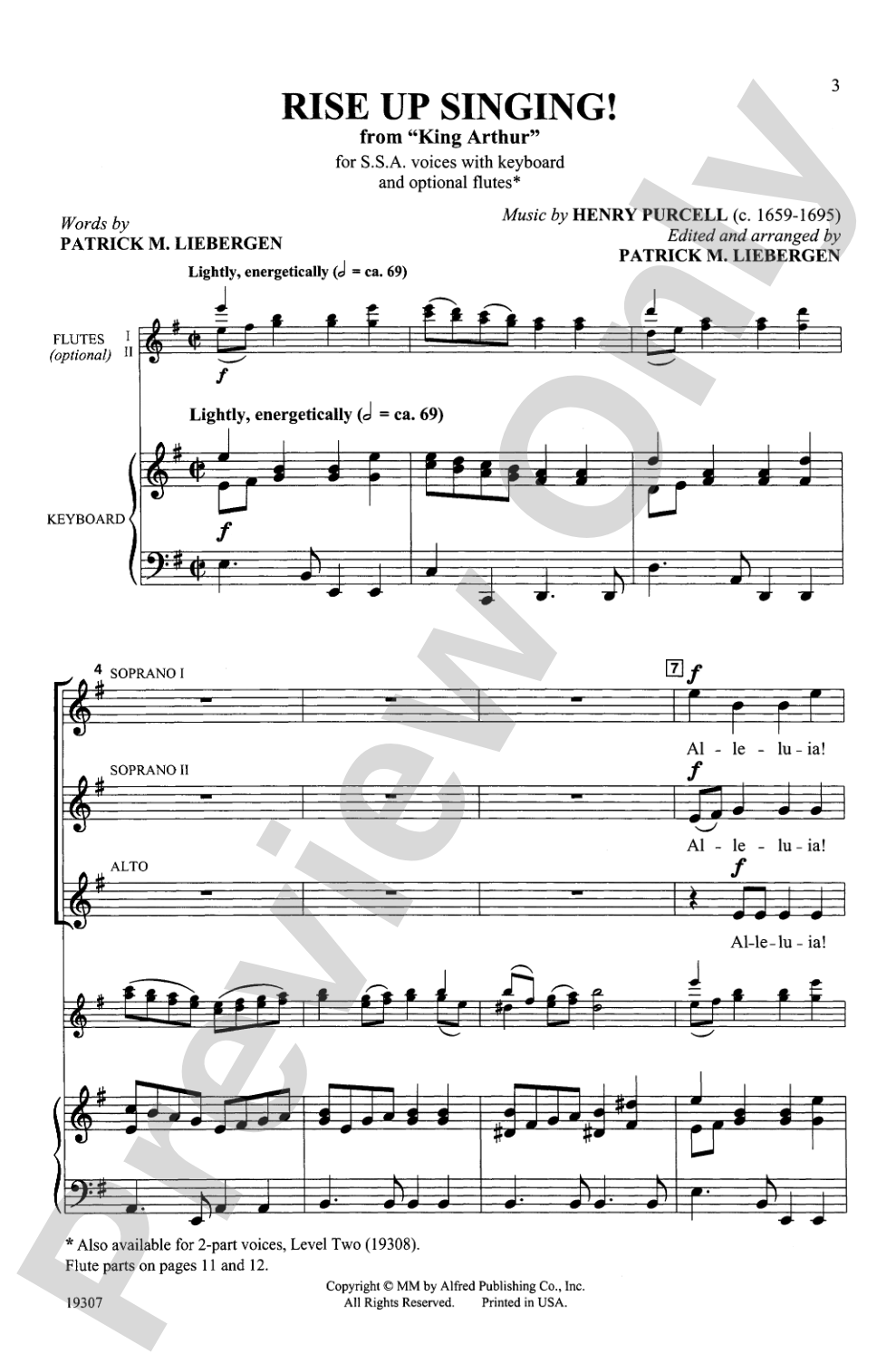 Rise Up Singing! (from <i>King Arthur</i>): SSA Choral Octavo