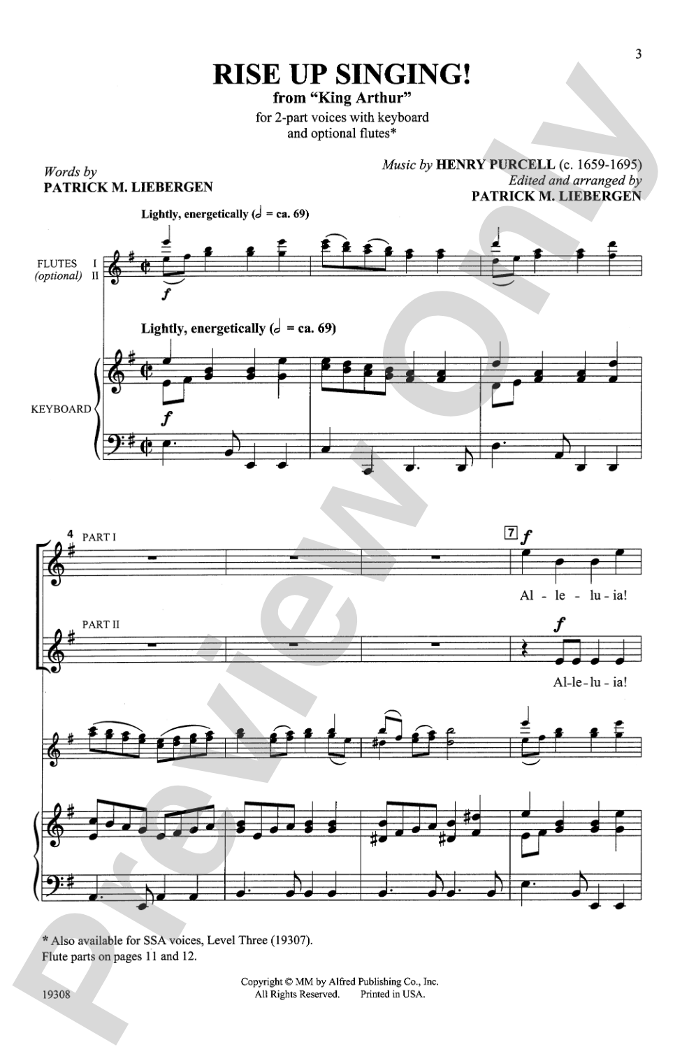 Rise Up Singing! (from <i>King Arthur</i>): 2-Part Choral Octavo