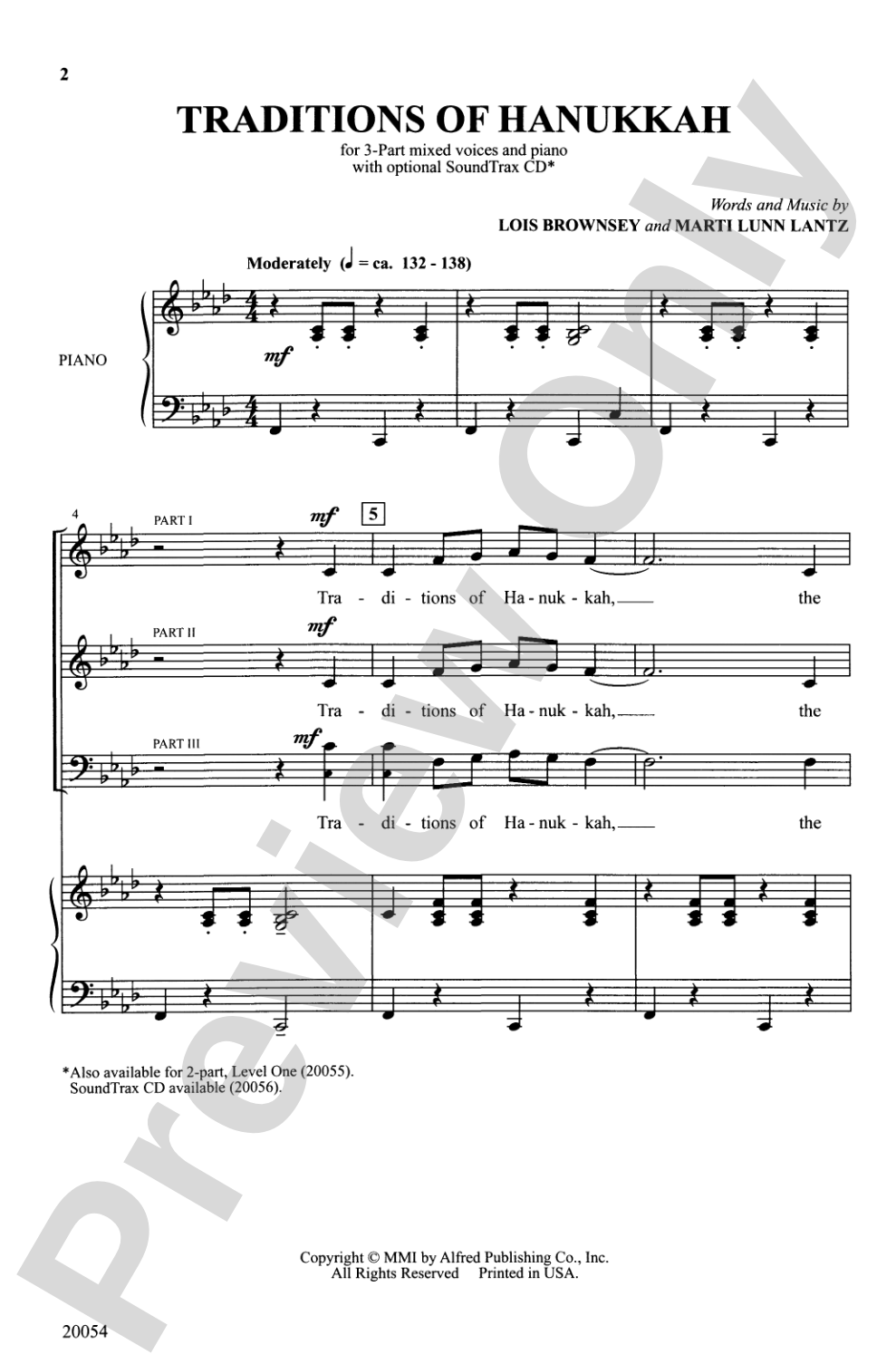 Traditions of Hanukkah: 3-Part Mixed Choral Octavo