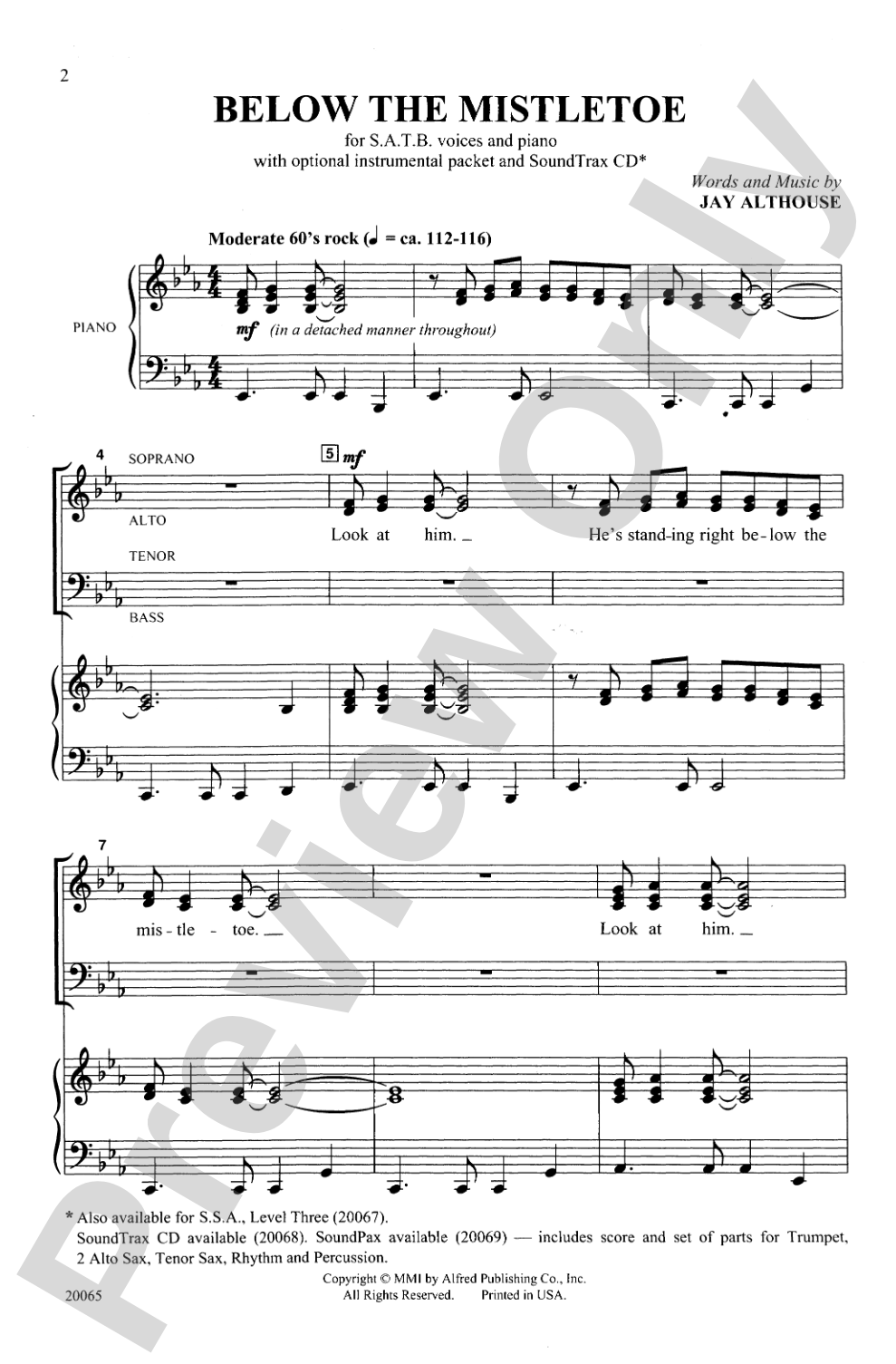 Below the Mistletoe: SATB Choral Octavo