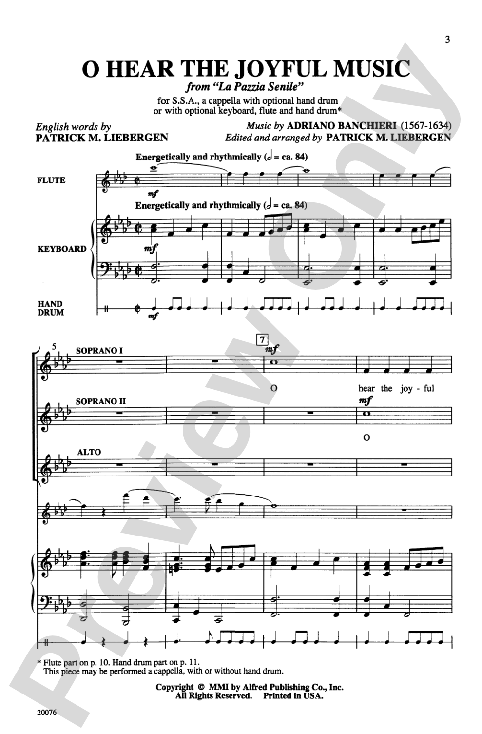 O Hear the Joyful Music: SSA, <I>a cappella</I> Choral Octavo