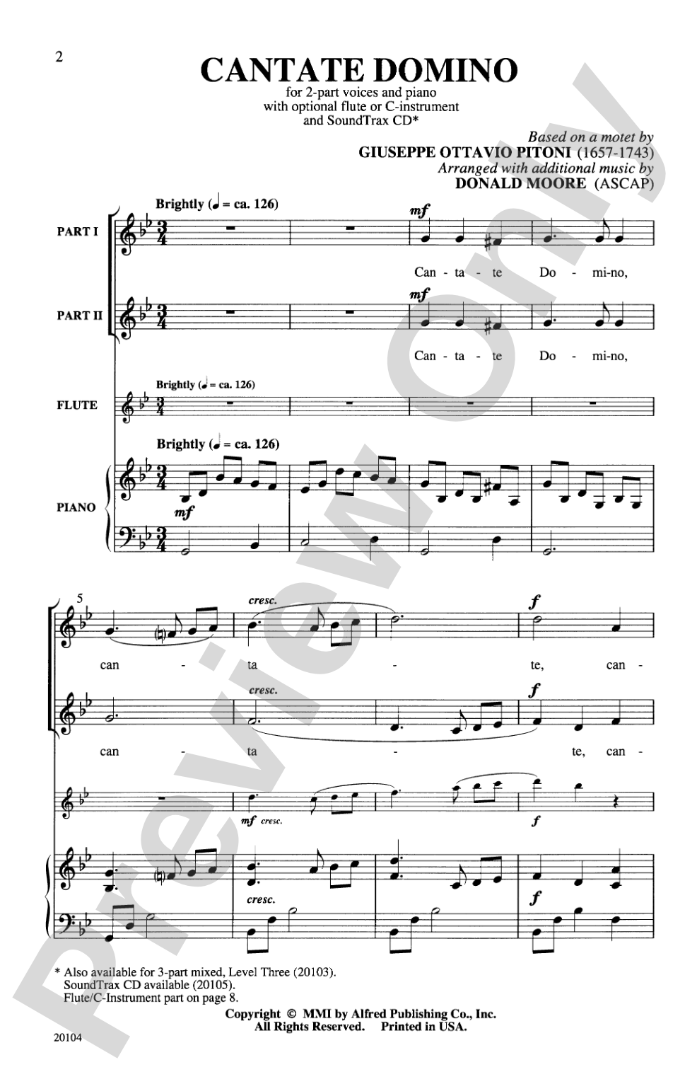 Cantate Domino: 2-Part Choral Octavo